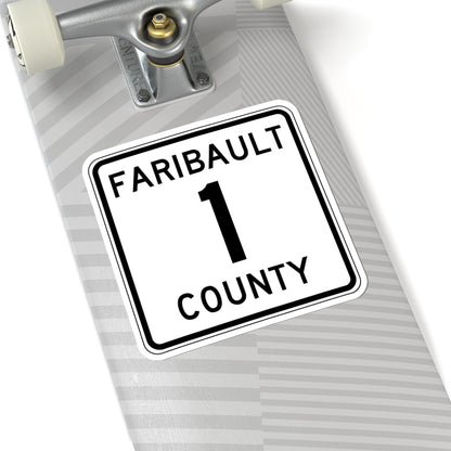 Faribault County Route 1 MN (Minnesota) (Road Sign) STICKER Vinyl Kiss-Cut Decal