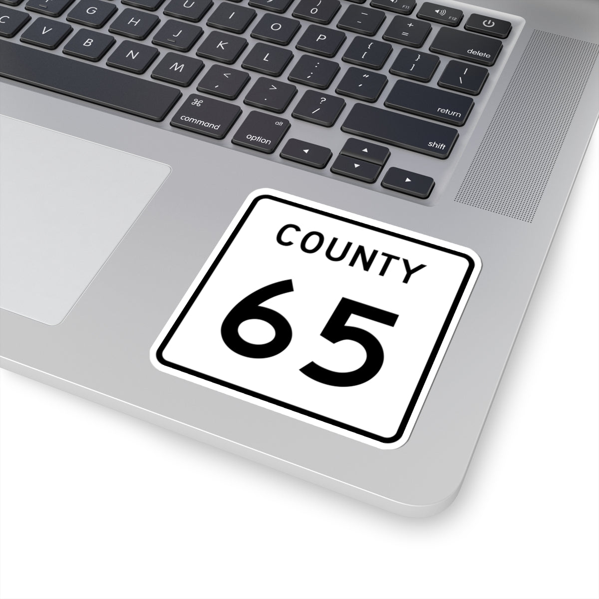 County 65 square (Minnesota) (Road Sign) STICKER Vinyl Kiss-Cut Decal