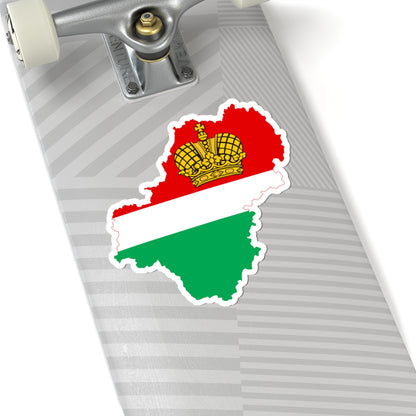 Flag-map of Kaluga Oblast (Russia) STICKER Vinyl Kiss-Cut Decal