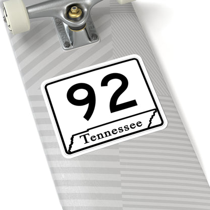 Tennessee 92 (Tennessee) (Road Sign) STICKER Vinyl Kiss-Cut Decal