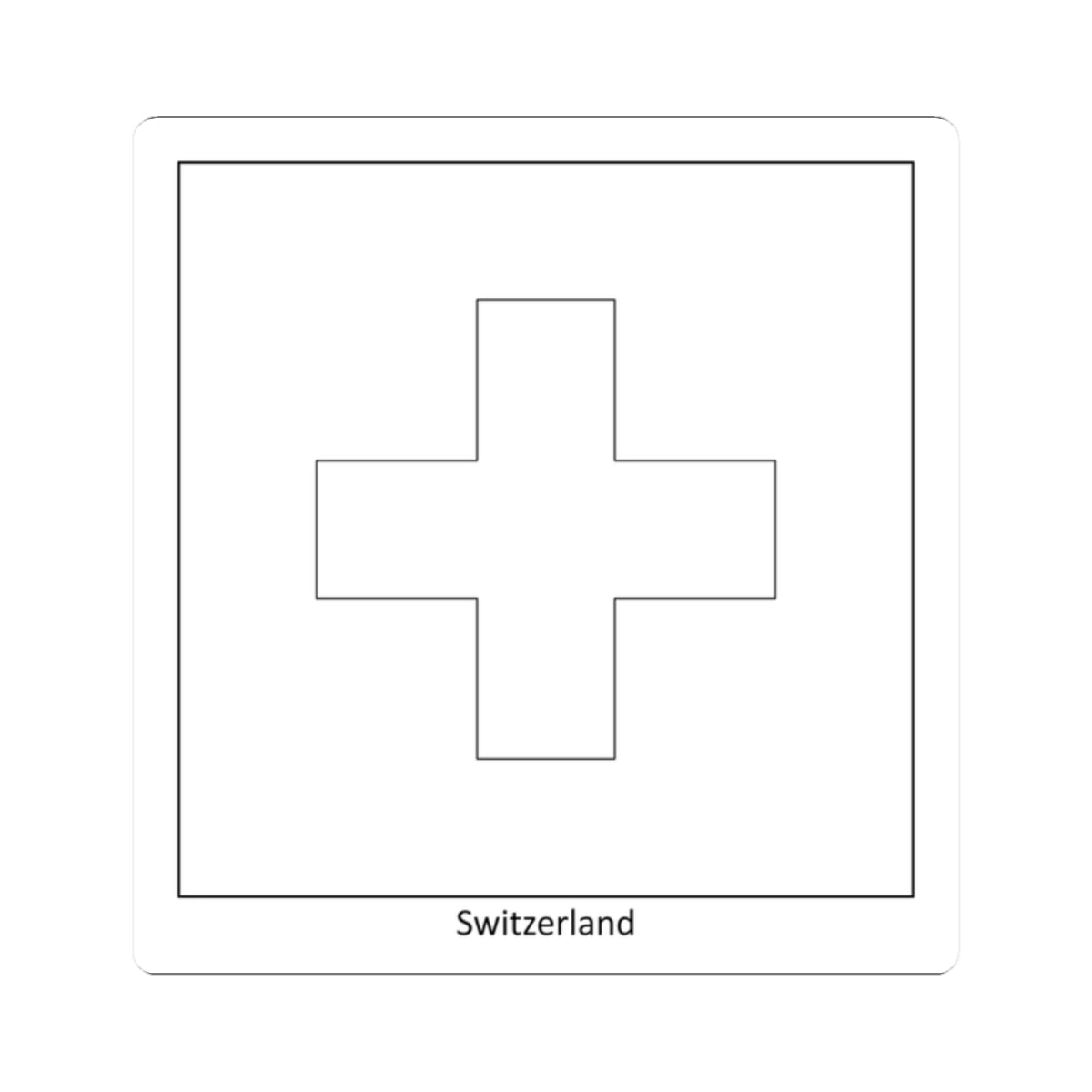 Flag of Switzerland colouring page (Switzerland) STICKER Vinyl Kiss-Cut Decal