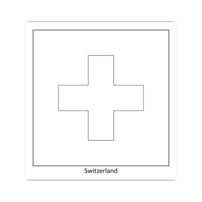 Flag of Switzerland colouring page (Switzerland) STICKER Vinyl Kiss-Cut Decal