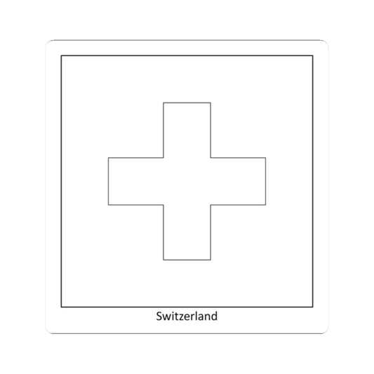 Flag of Switzerland colouring page (Switzerland) STICKER Vinyl Kiss-Cut Decal