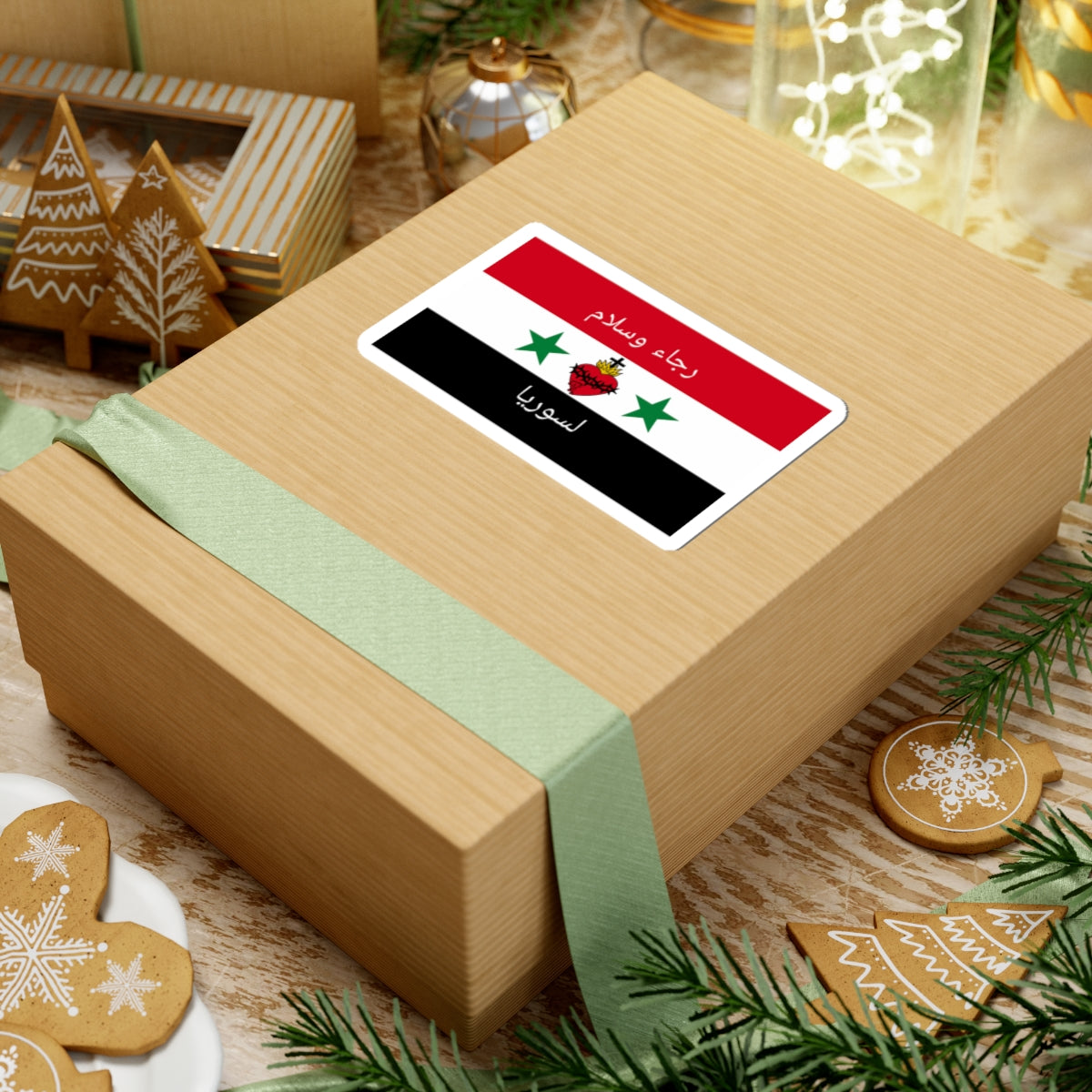Syrian Christian flag (Syria) STICKER Vinyl Kiss-Cut Decal