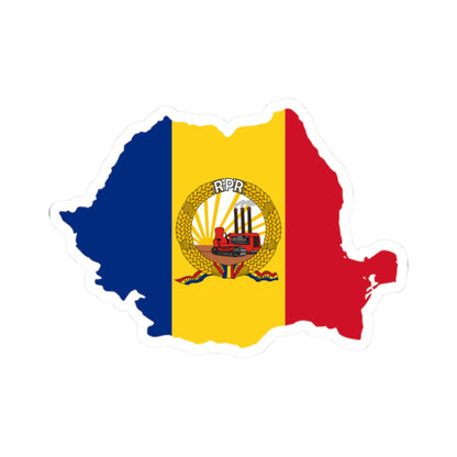 Flag-map of Romania January-March 1948 (Oman) STICKER Vinyl Kiss-Cut Decal