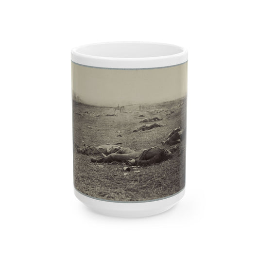 Battlefield Of Gettysburg. Bodies Of Dead Federal Soldiers On The Field Of The First Day's Battle(2) (U.S. Civil War) White Coffee Mug