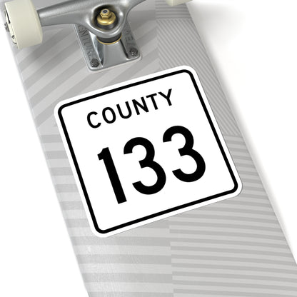 County 133 square (Minnesota) (Road Sign) STICKER Vinyl Kiss-Cut Decal