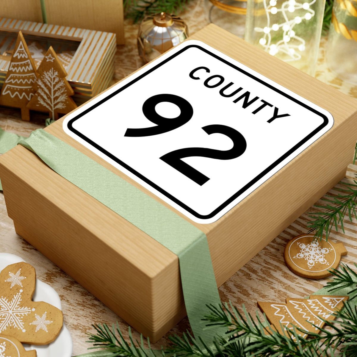 County 92 square (Minnesota) (Road Sign) STICKER Vinyl Kiss-Cut Decal
