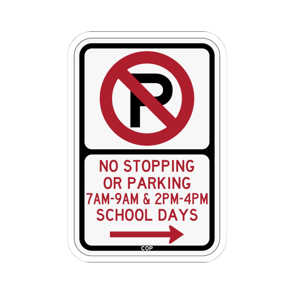 PBOT Road sign P1400R (Oregon) (Road Sign) STICKER Vinyl Kiss-Cut Decal