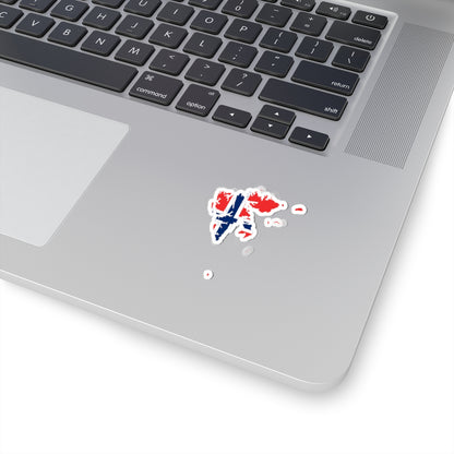 Flag-map of Svalbard (Norway) STICKER Vinyl Kiss-Cut Decal