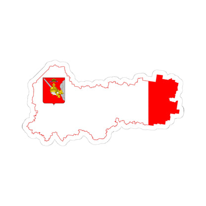 Flag-map of Vologda Oblast (Russia) STICKER Vinyl Kiss-Cut Decal