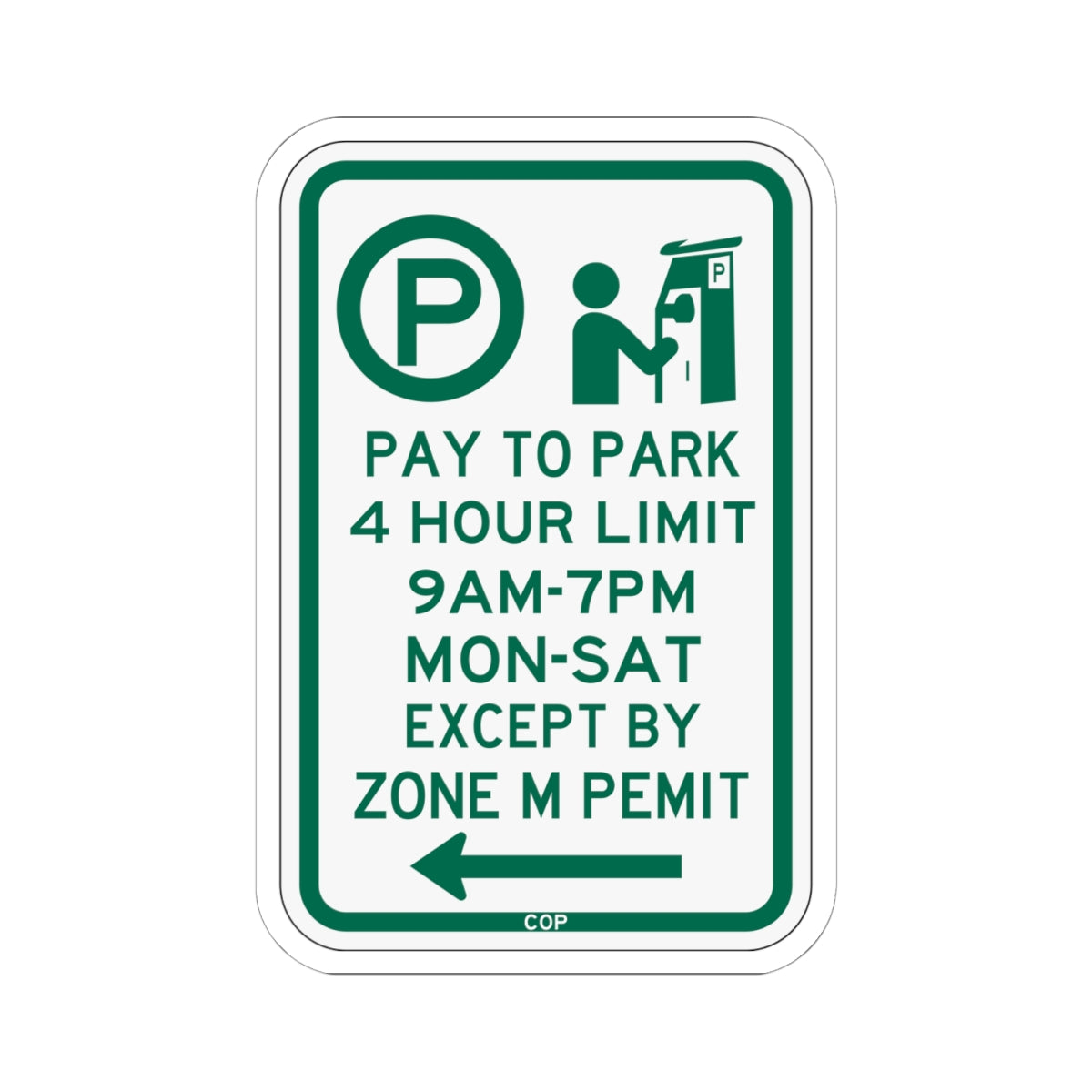 PBOT Road sign P4426L (Oregon) (Road Sign) STICKER Vinyl Kiss-Cut Decal