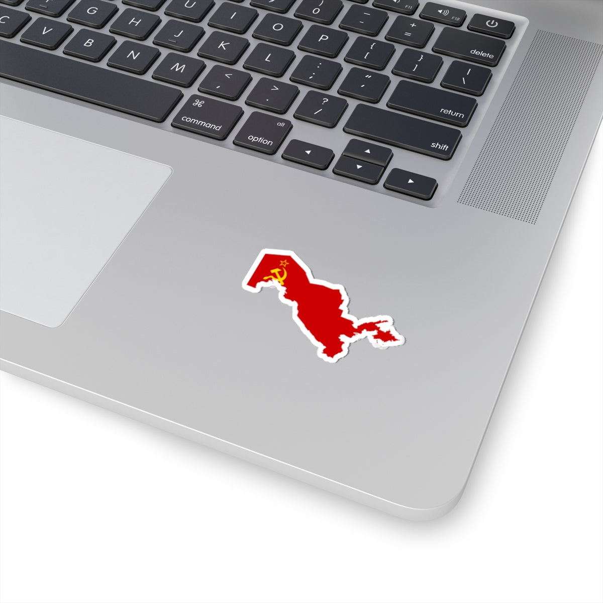 Uzbekistan Map with Soviet Flag (Uzbekistan) STICKER Vinyl Kiss-Cut Decal