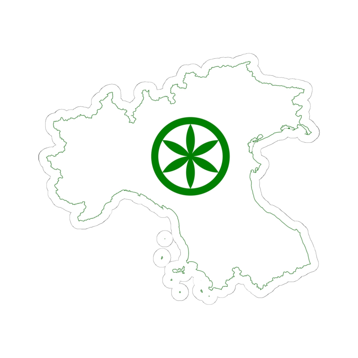 Flag map of Padania (Italy) STICKER Vinyl Kiss-Cut Decal