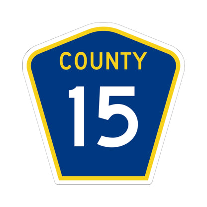 County 15 MN (Minnesota) (Road Sign) STICKER Vinyl Kiss-Cut Decal