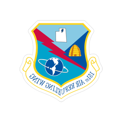 151st Air Refueling Wing (U.S. Air Force) REVERSE PRINT Transparent STICKER-2" × 2"-The Sticker Space