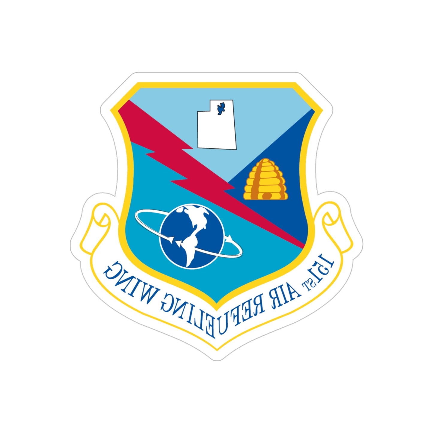 151st Air Refueling Wing (U.S. Air Force) REVERSE PRINT Transparent STICKER-4" × 4"-The Sticker Space