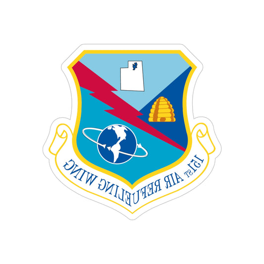151st Air Refueling Wing (U.S. Air Force) REVERSE PRINT Transparent STICKER-6" × 6"-The Sticker Space