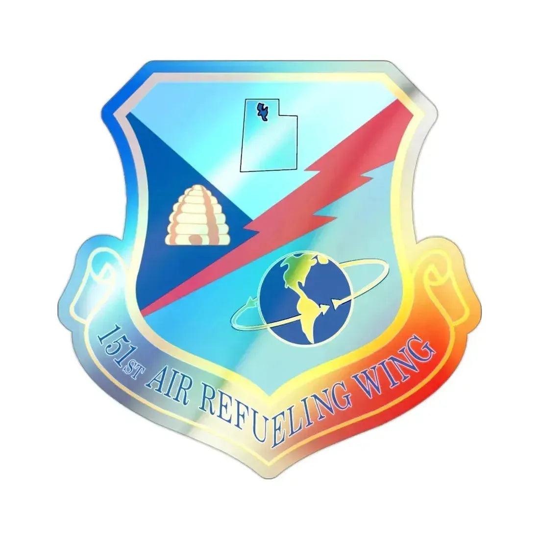 151st Air Refueling Wing (U.S. Air Force) Holographic STICKER Die-Cut Vinyl Decal 2 Inch Holographic - The Sticker Space