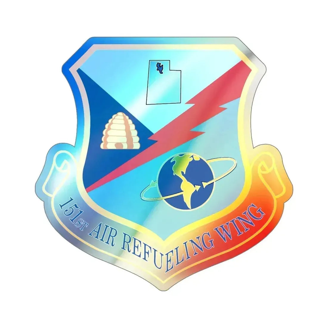 151st Air Refueling Wing (U.S. Air Force) Holographic STICKER Die-Cut Vinyl Decal 6 Inch Holographic - The Sticker Space