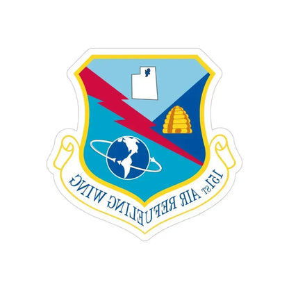 151st Air Refueling Wing (U.S. Air Force) REVERSE PRINT Transparent Die-Cut STICKER 4 Inch Die-Cut Transparent - The Sticker Space