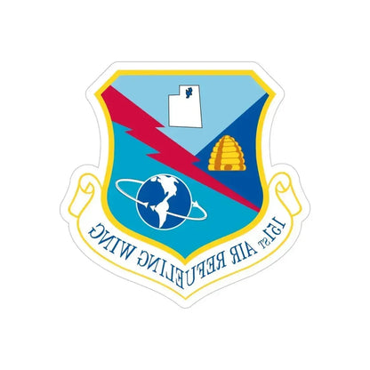 151st Air Refueling Wing (U.S. Air Force) REVERSE PRINT Transparent Die-Cut STICKER 5 Inch Die-Cut Transparent - The Sticker Space