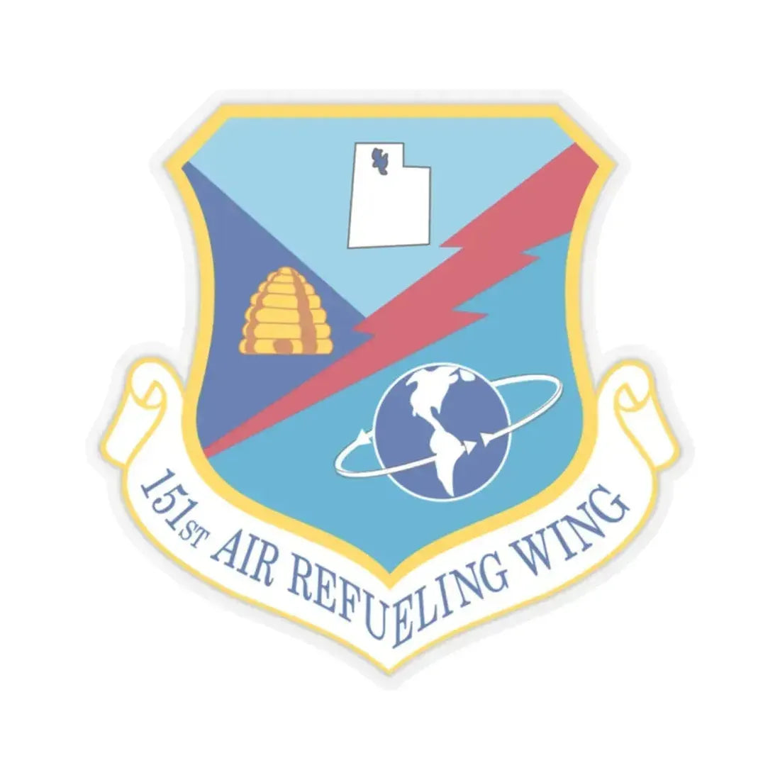 151st Air Refueling Wing (U.S. Air Force) STICKER Vinyl Kiss-Cut Decal 2 Inch Transparent - The Sticker Space