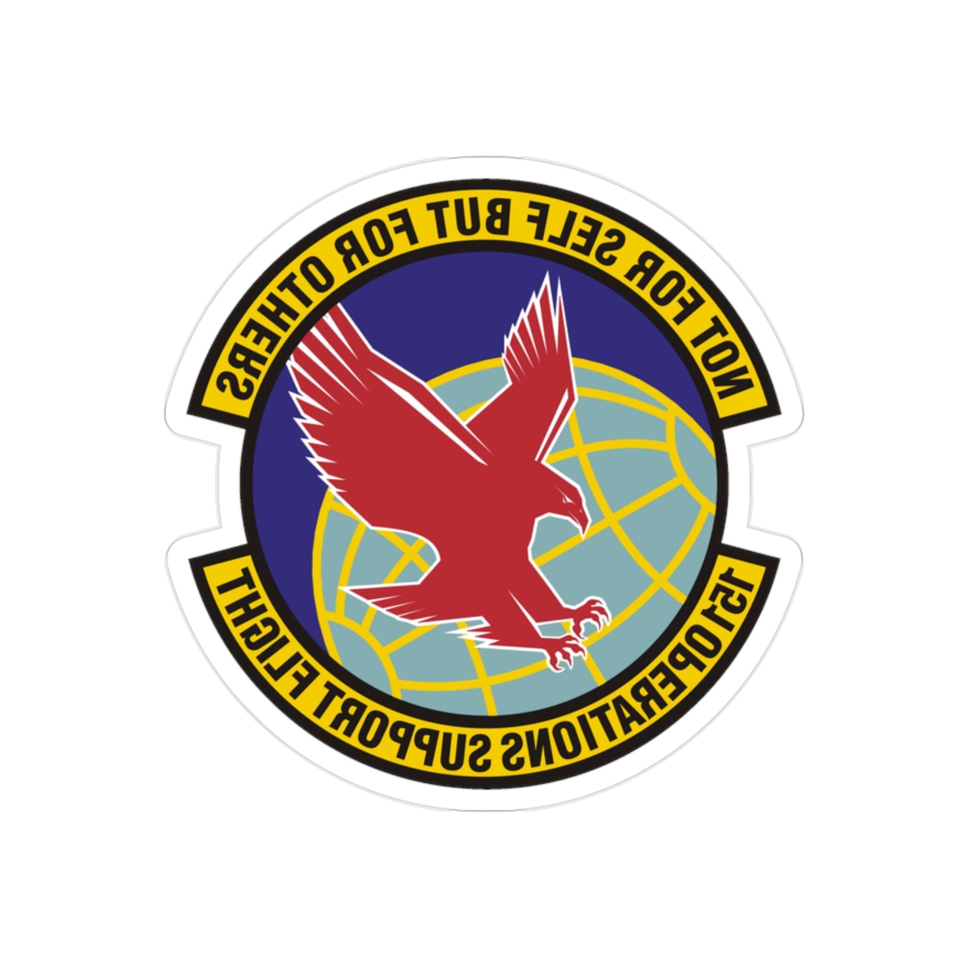 151st Operations Support Flight (U.S. Air Force) REVERSE PRINT Transparent STICKER-2" × 2"-The Sticker Space