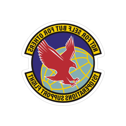 151st Operations Support Flight (U.S. Air Force) REVERSE PRINT Transparent STICKER-4" × 4"-The Sticker Space