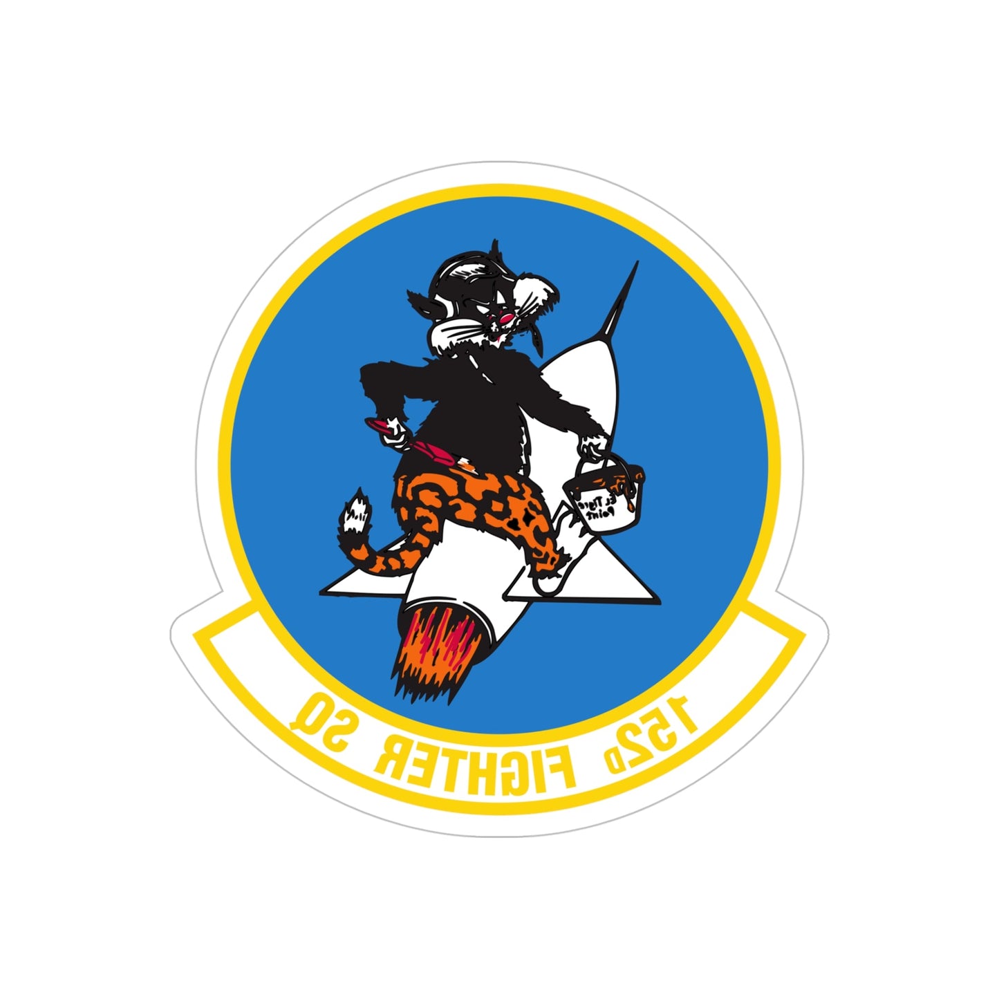 152 Fighter Squadron (U.S. Air Force) REVERSE PRINT Transparent STICKER-5" × 5"-The Sticker Space