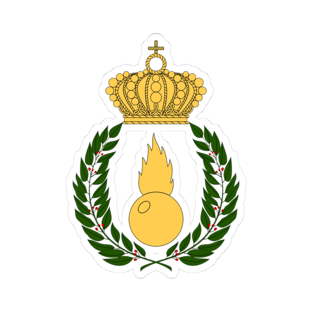 Artilleriets officershögskola vapen (Sweden) (Coat of Arms) STICKER Vinyl Kiss-Cut Decal