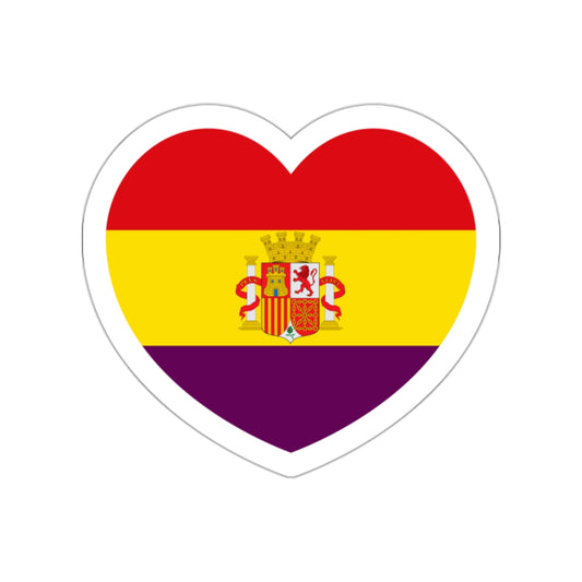 Heart Flag of Spain 1931-1939 - STICKER Vinyl Die-Cut Decal