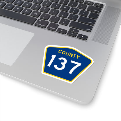 County 137 MN (Minnesota) (Road Sign) STICKER Vinyl Kiss-Cut Decal