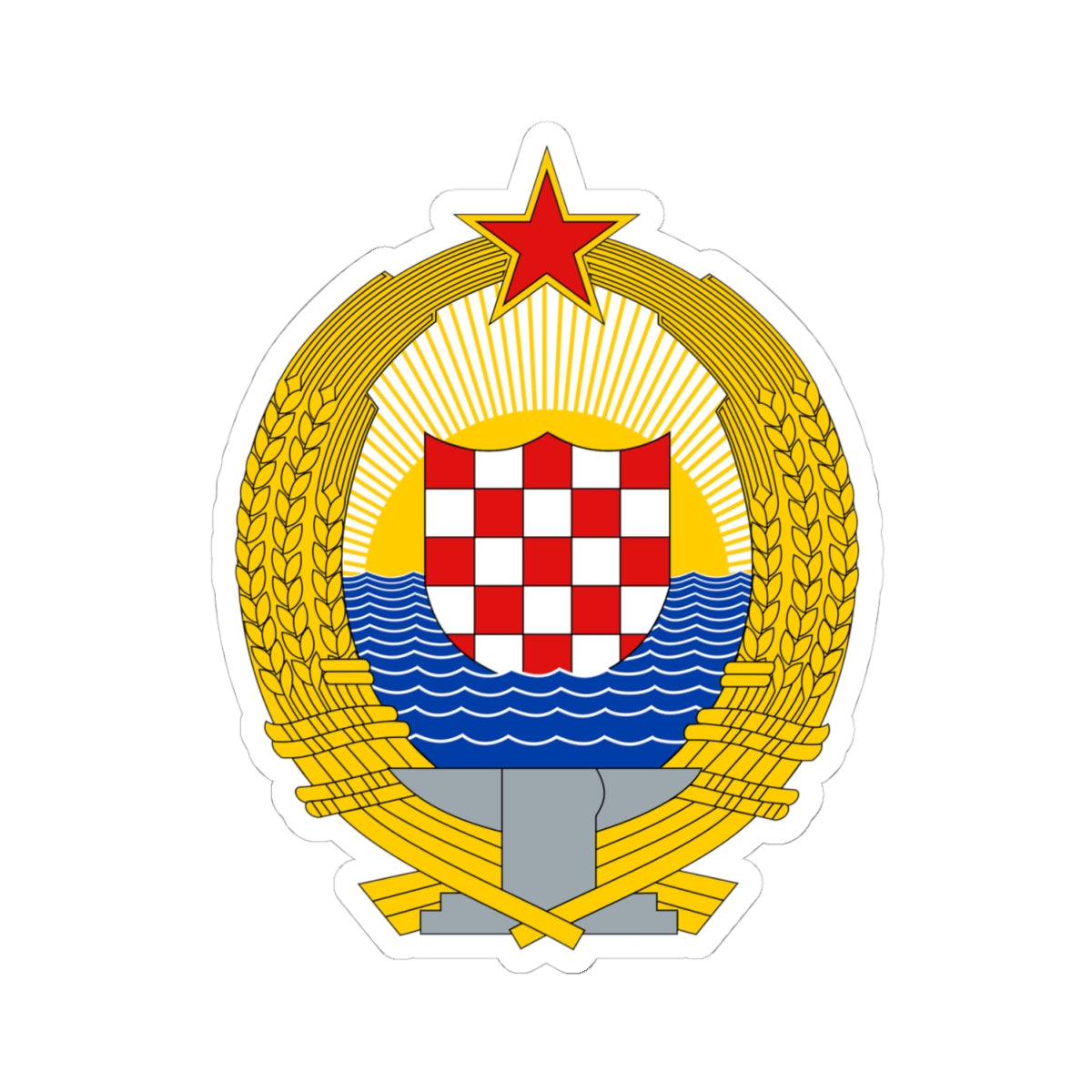 Coat of Arms of the Socialist Republic of Croatia - STICKER Vinyl Kiss-Cut Decal