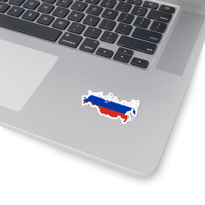 Flag-map of Russia version 2 (Russia) STICKER Vinyl Kiss-Cut Decal