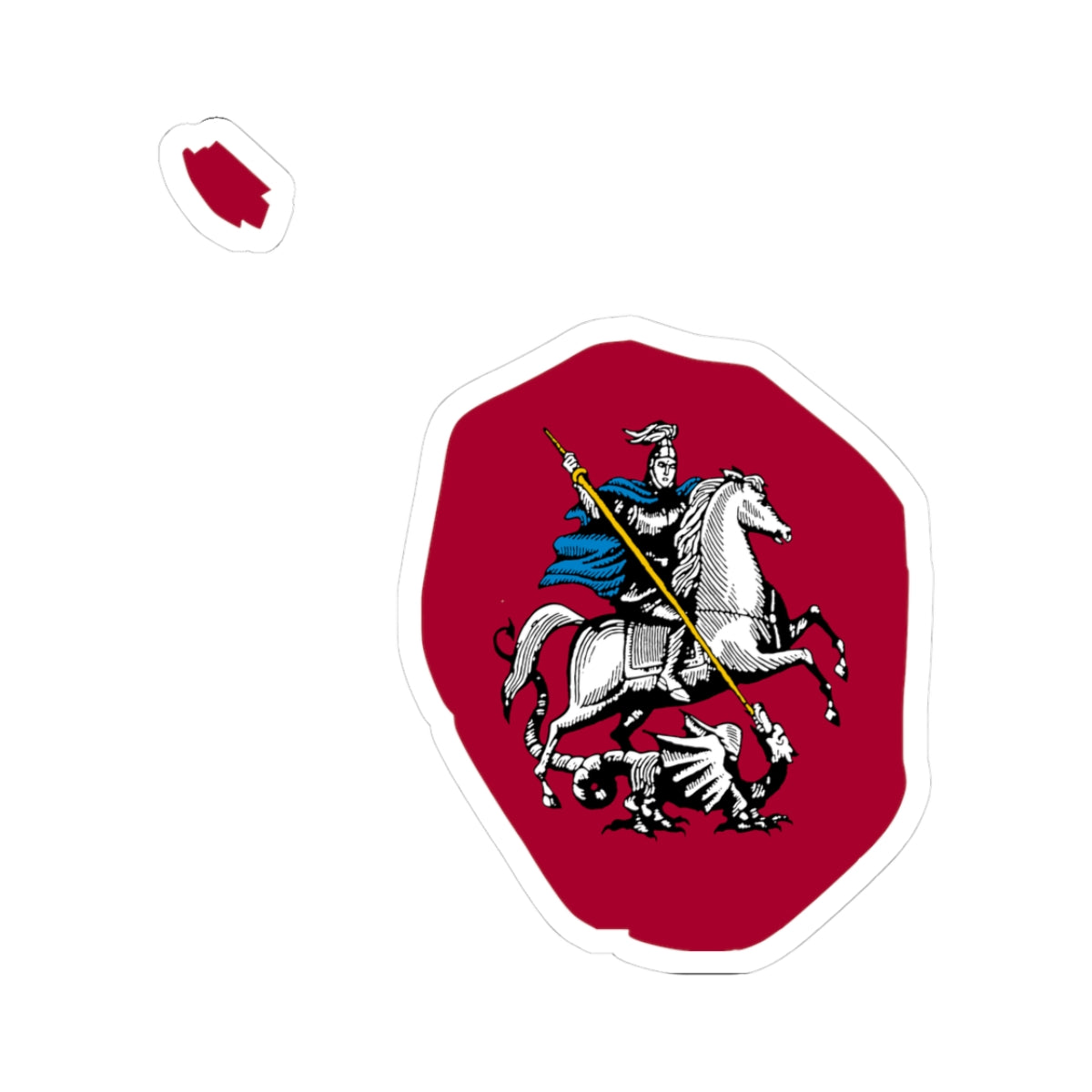 Flag-map of Moscow 1995 (Russia) STICKER Vinyl Kiss-Cut Decal