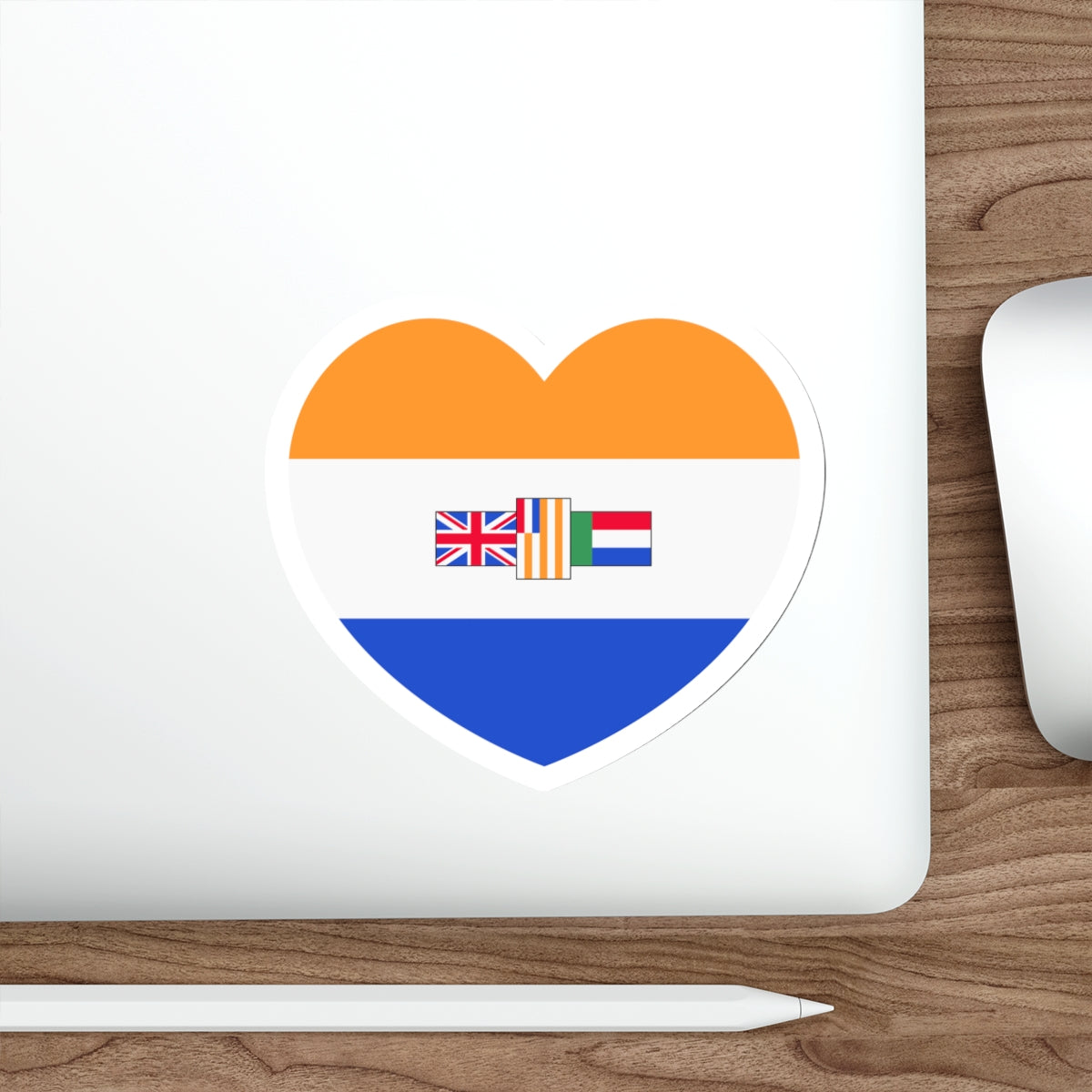 Heart Flag of South Africa 1982-1994 - STICKER Vinyl Die-Cut Decal