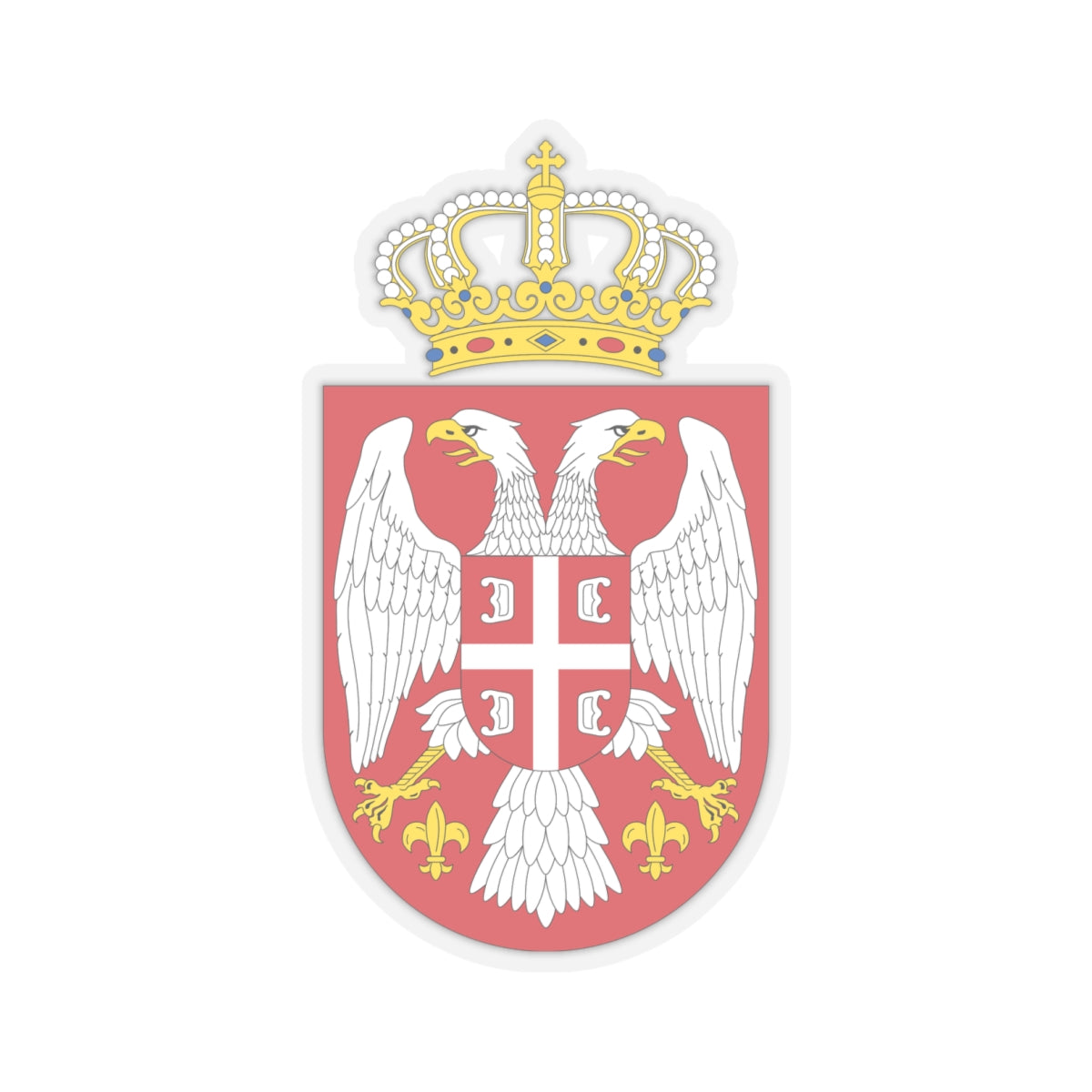 Coat of arms of Serbia small (2004 - 2010) - STICKER Vinyl Kiss-Cut Decal