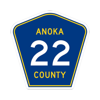 Anoka County 22 (Minnesota) (Road Sign) STICKER Vinyl Kiss-Cut Decal