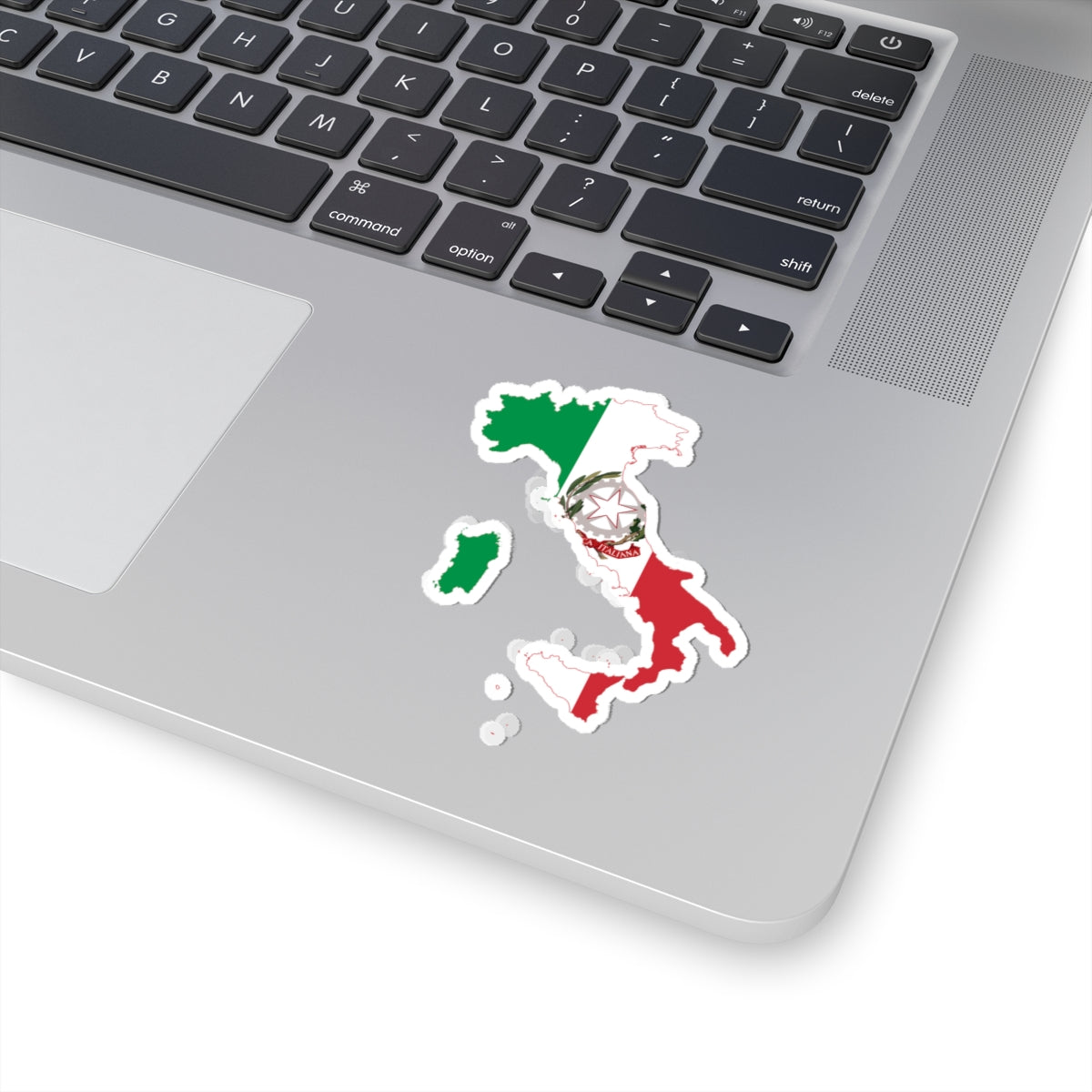 Flag map of Italy State Ensign (Italy) STICKER Vinyl Kiss-Cut Decal