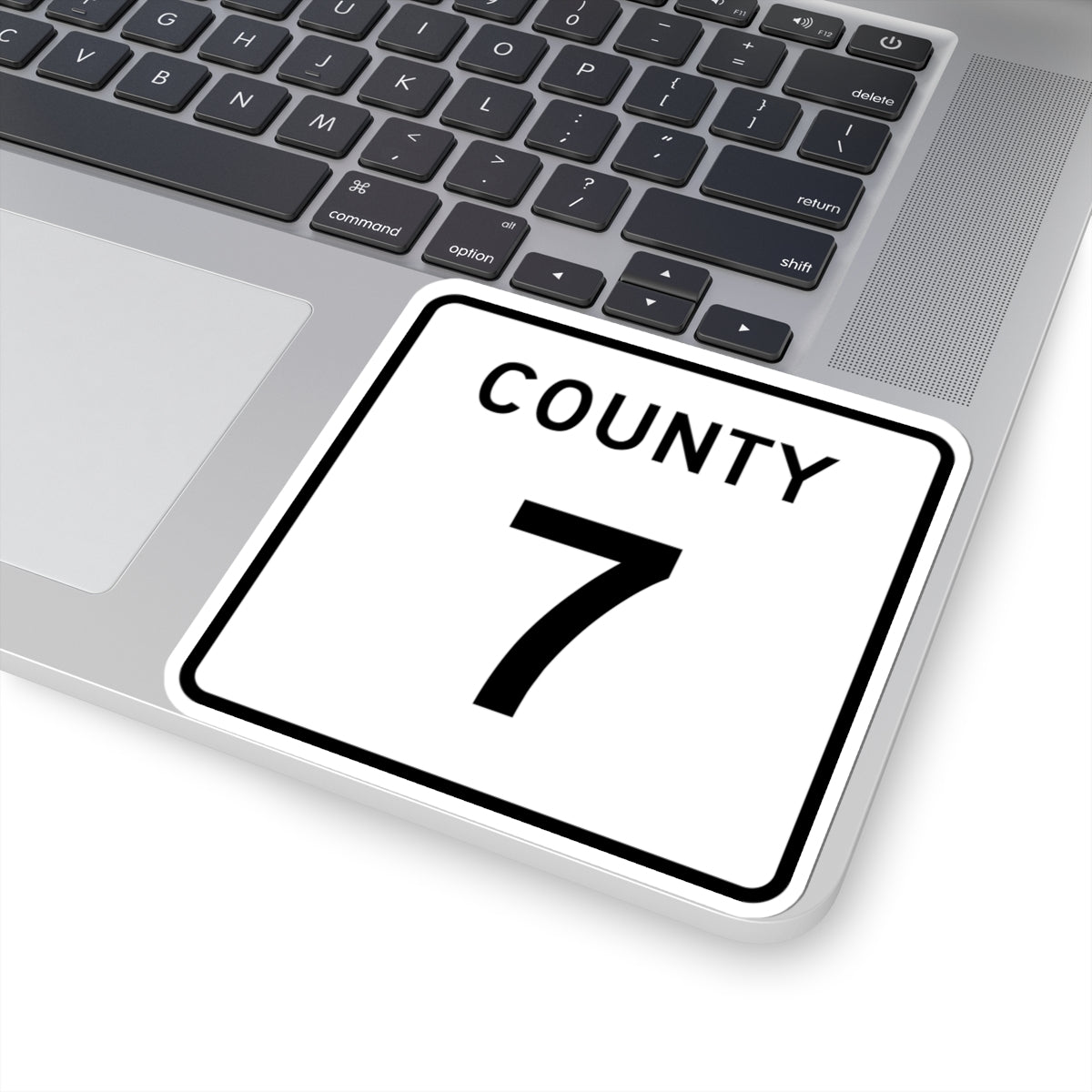 County 7 square (Minnesota) (Road Sign) STICKER Vinyl Kiss-Cut Decal