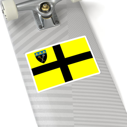 Flag of St David early with Diocese of Llandaff Shield in Canton (United Kingdom) STICKER Vinyl Kiss-Cut Decal