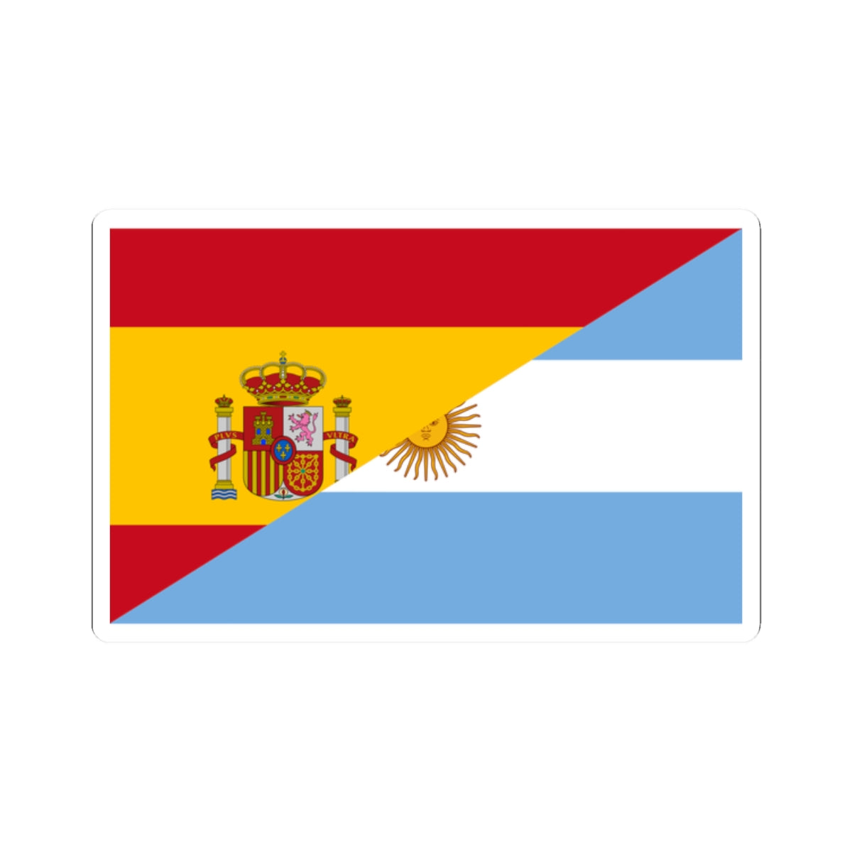 Flag of Argentina and Spain (Spain) STICKER Vinyl Kiss-Cut Decal