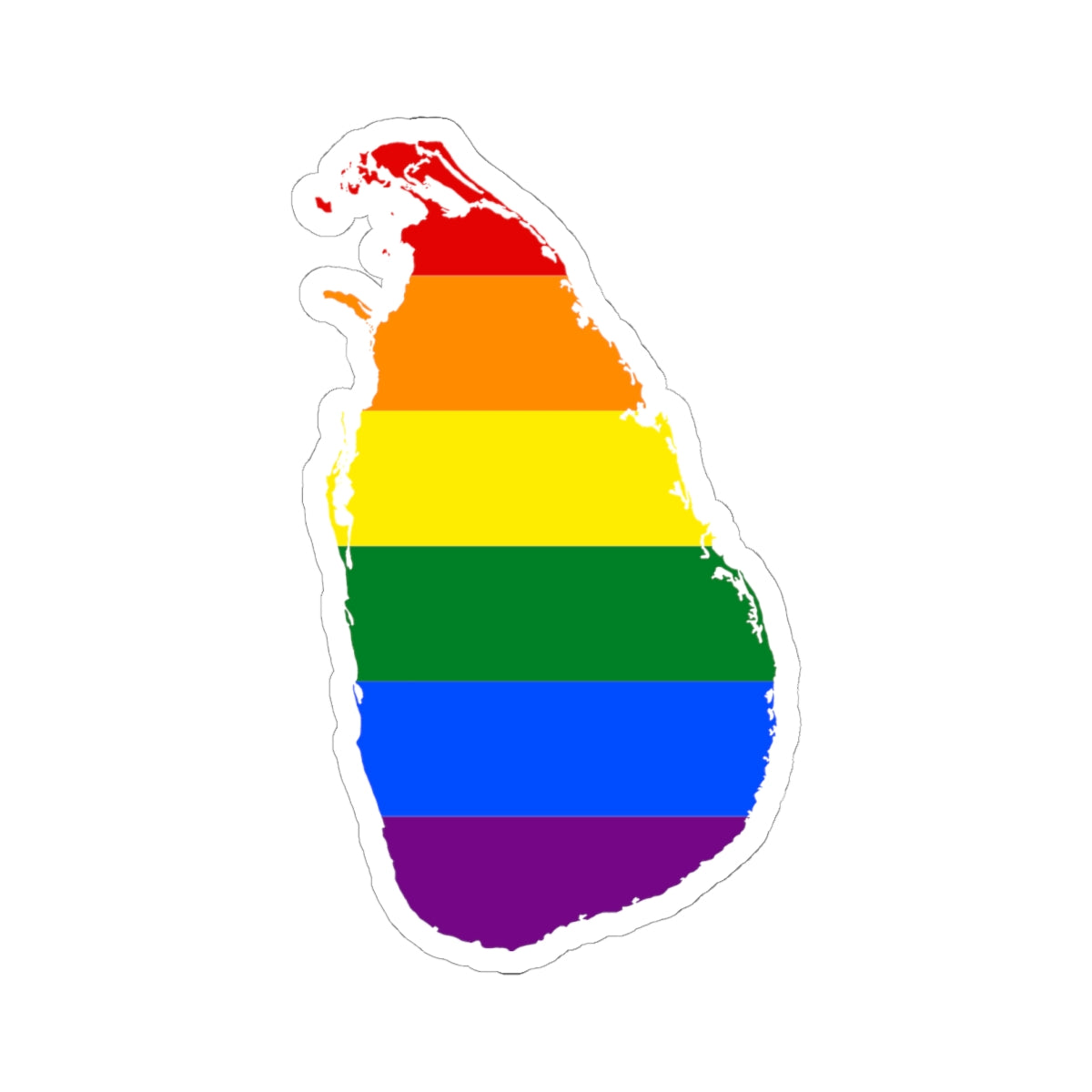 LGBT flag map of Sri Lanka (Sri Lanka) STICKER Vinyl Kiss-Cut Decal