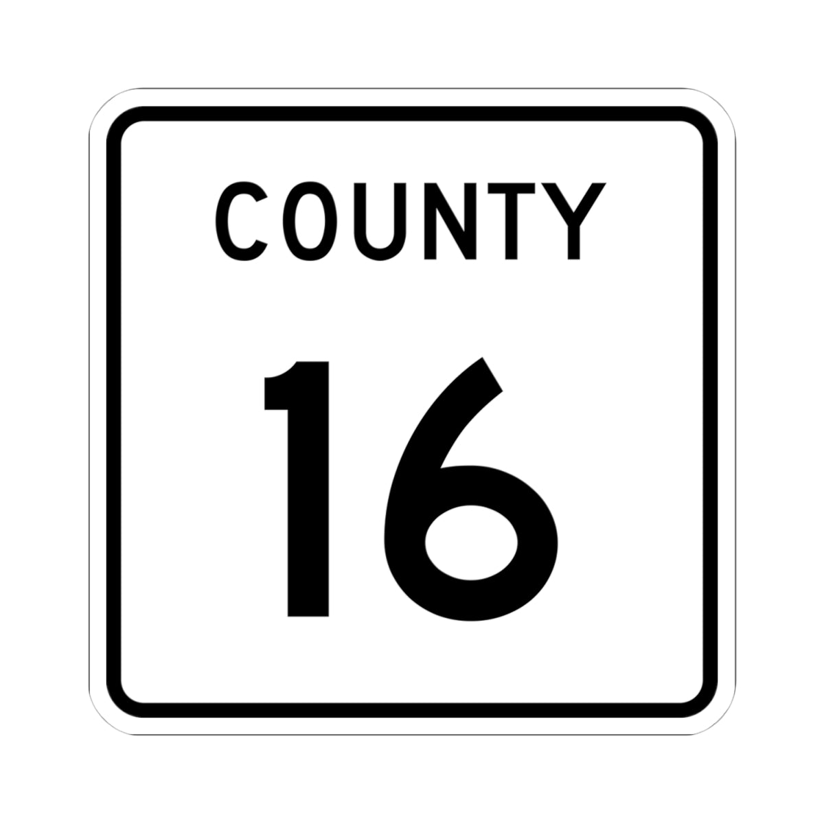 County 16 square (Minnesota) (Road Sign) STICKER Vinyl Kiss-Cut Decal