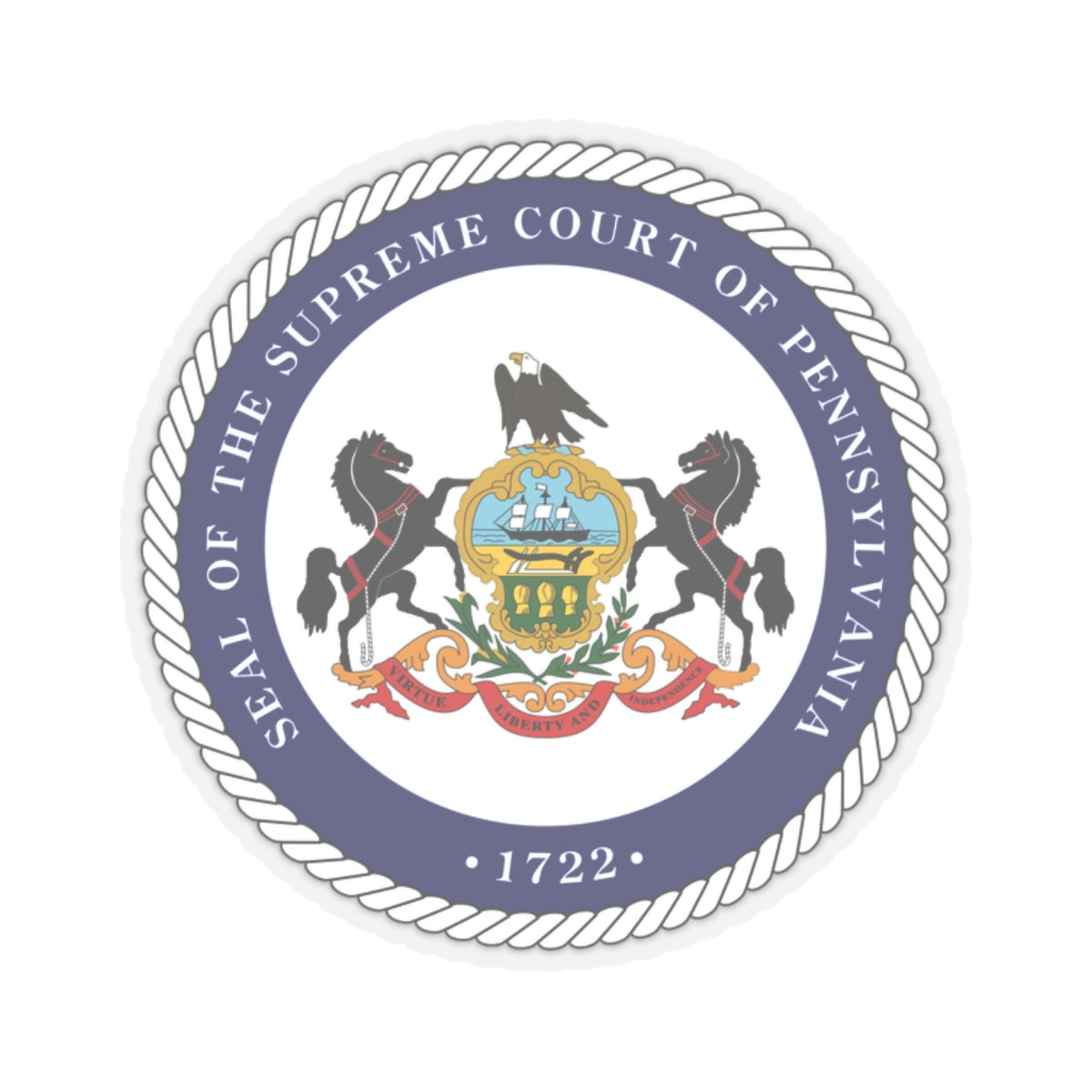 Seal of the Supreme Court of Pennsylvania v2 - STICKER Vinyl Kiss-Cut Decal