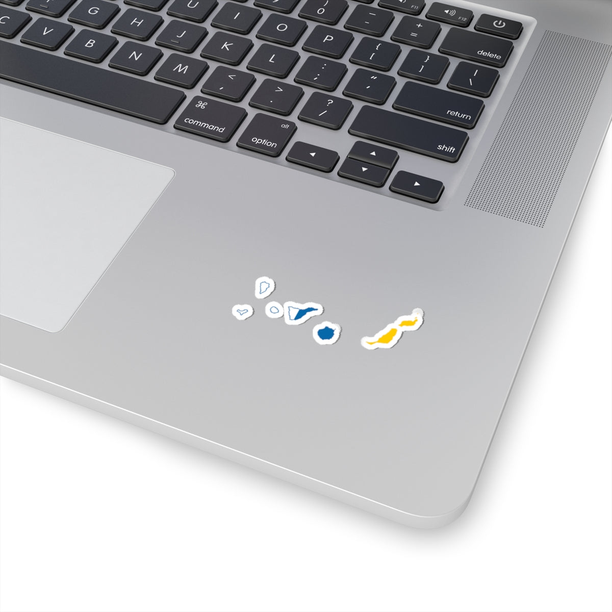 Flag map of Canary Islands (Spain) STICKER Vinyl Kiss-Cut Decal