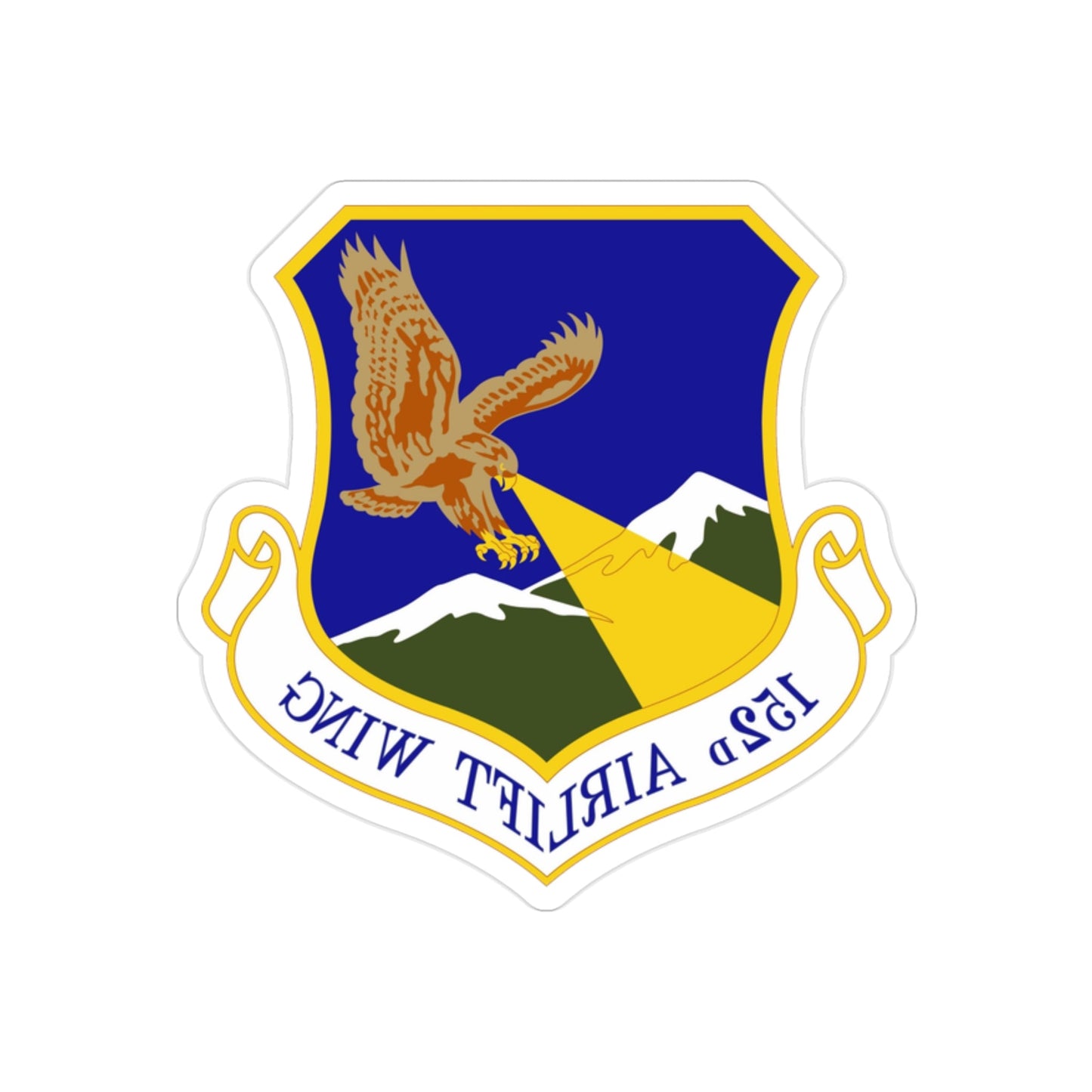 152d Airlift Wing (U.S. Air Force) REVERSE PRINT Transparent STICKER-2" × 2"-The Sticker Space