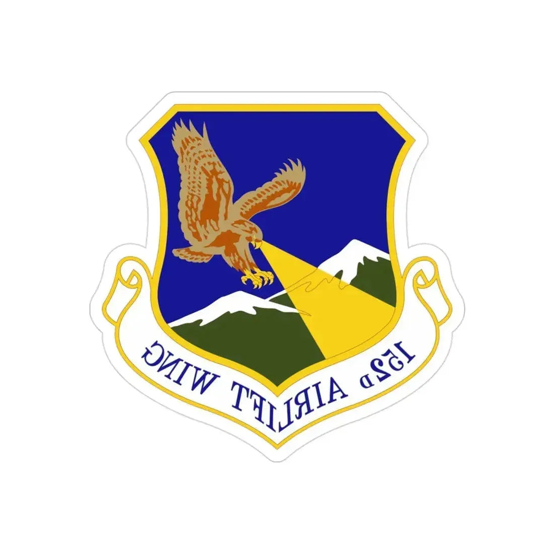 152d Airlift Wing (U.S. Air Force) REVERSE PRINT Transparent Die-Cut STICKER - The Sticker Space