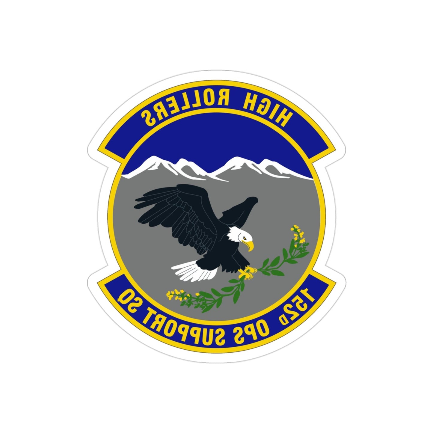 152d Operations Support Squadron (U.S. Air Force) REVERSE PRINT Transparent STICKER-3" × 3"-The Sticker Space